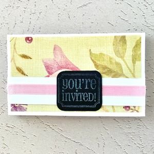 You're Invited - Floral Wallpaper - Set of 10 Cards - 3x5  - Pink and Yellow
